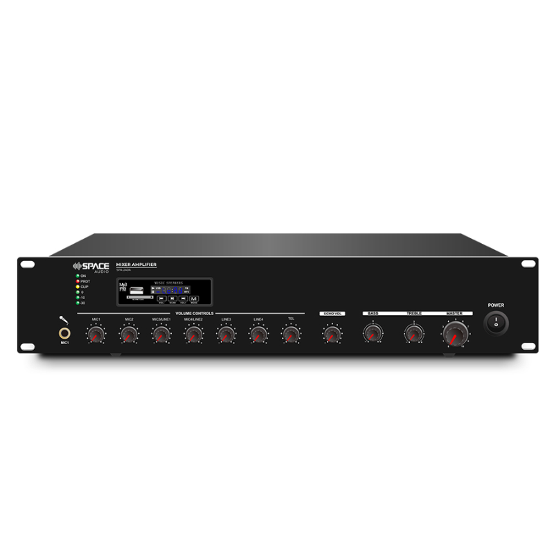 Space Technology SPA-240A 240W Rack Mount Mixer Amplifier with MP3/FM/Bluetooth Space Technology SPA-240A 240W Rack Mount Mixer Amplifier with MP3/FM/Bluetooth