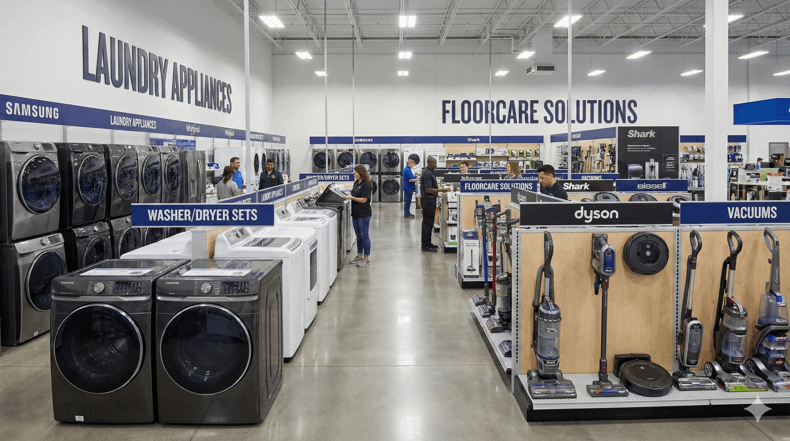 Cleaning appliances in a retail store setting