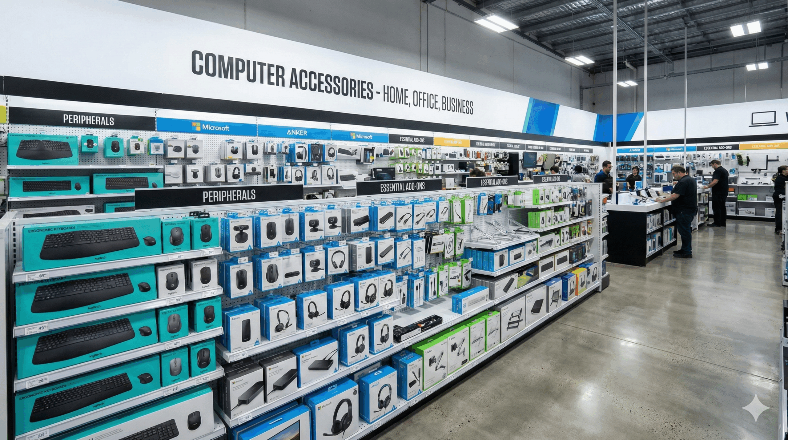 Browse computer accessories for home, office, and business use, including peripherals and essential add-ons for everyday computing.