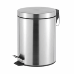 ROMA 5L Step Pedal Bin – Stainless Steel & Matte Black