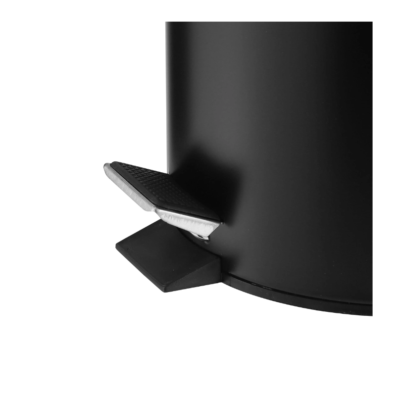 ROMA 5L Step Pedal Bin – Stainless Steel & Matte Black