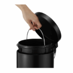 ROMA 5L Step Pedal Bin – Stainless Steel & Matte Black