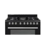 Elba 90cm 4 Burner Gas Stove With 2 Electric Solid Plates And Electric Oven - Black - Image 3