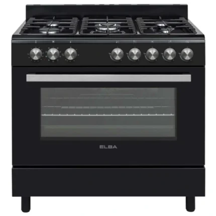 Elba 90cm 5 Burner Gas Stove and Electric Oven – Black (04/96CL 827B)