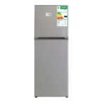 Omega 150L Refrigerator OM-BC150L slim upright fridge with stainless steel finish.