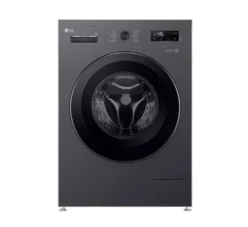 LG 7kg front loader washing machine in middle black, model F2Y1HYP6J, sleek design with energy-efficient performance