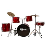 Rhythm JW22165PVC-16 5-Piece Acoustic Drum Kit with Cymbals, Hardware & Drum Throne (22” Bass) - Image 2