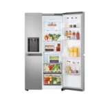 LG 684L Side by Side Fridge with Ice & Water Dispenser – Non-Plumbed Stainless Steel - Image 3