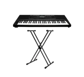 Rhythm MK400 61‑Key Touch‑Sensitive Keyboard with Astro Audio DKS‑03 Double‑Braced Stand Bundle