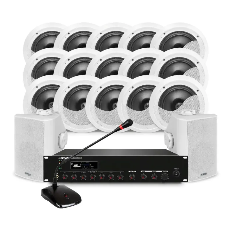 SpaceAudio 240W Mixer Amplifier Combo – PA-KIT6