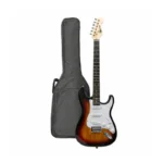 Rhythm MI-ST111 Strat-Style Electric Guitar with WR-111 Padded Gig Bag Bundle (Red/Blue/Sunburst)