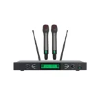 Astro Audio AA-KU500 Dual Wireless Handheld Microphone System (Rechargeable UHF, 100×2 Channels, 50–60m Range)