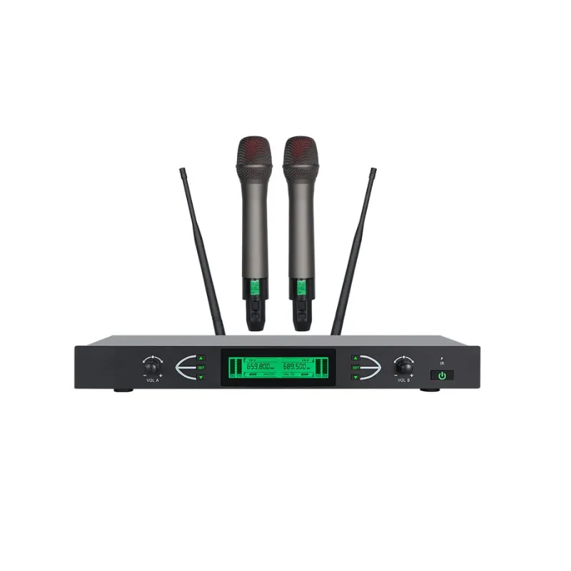 microphone Astro Audio AA-KU500 Dual Wireless Handheld Microphone System (Rechargeable UHF, 100×2 Channels, 50–60m Range) - Image 1