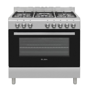 Elba 90cm 4 Burner Gas Stove With 2 Electric Solid Plates And Electric Oven - Stainless Steel