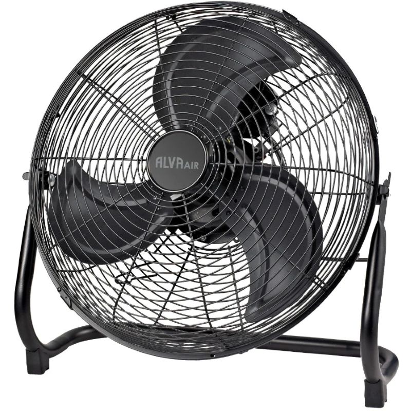 Alva Air 50cm High Velocity Matt Black Floor Fan