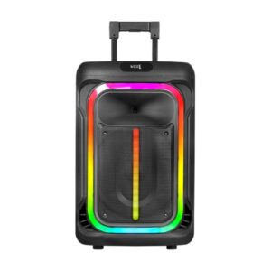 Omega Kolav J1508 Portable Bluetooth Karaoke Speaker – RGB, USB, Dual Mic, Trolley