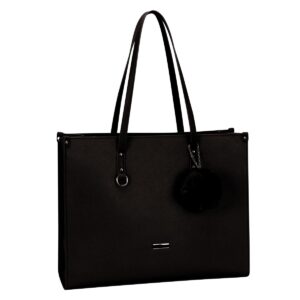 Supanova Pompom Ladies Laptop Bag -Black, 15.6"