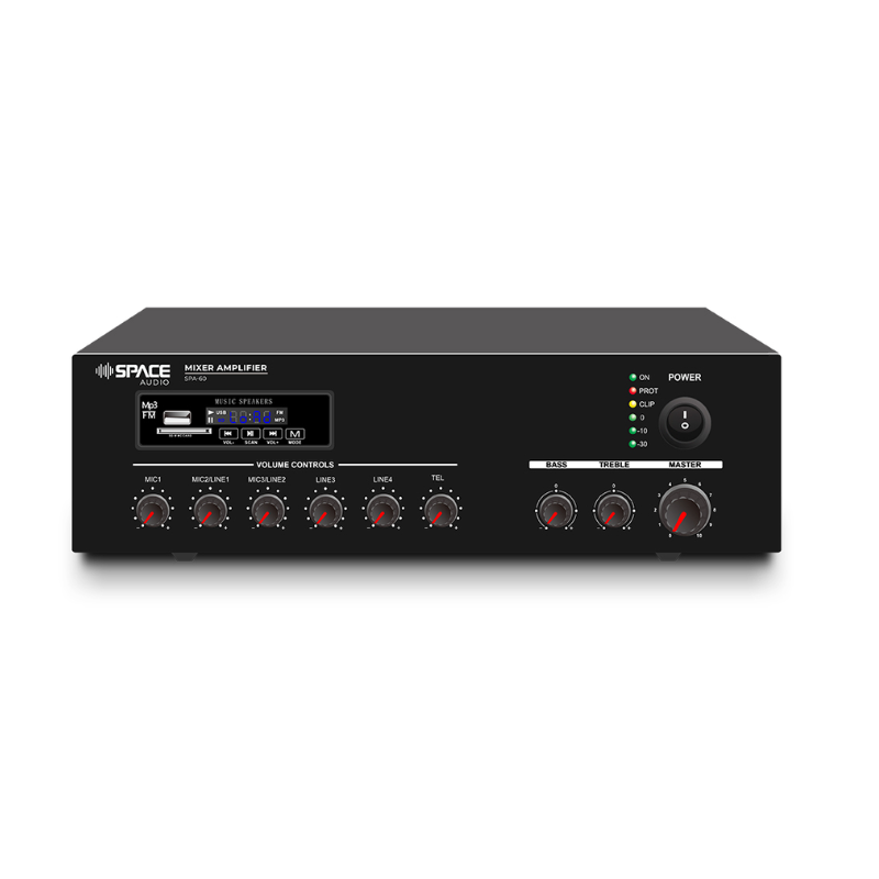 Indoor Outdoor PA Bundle | Space SPA-60 Amp, Speakers & 3 Free Mics - Image 3